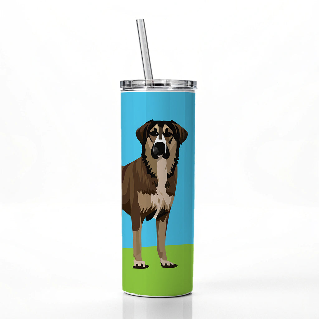 Anatolian Shepherd Dog Standing Skinny Tumbler 20oz with Straw Insulated Water Bottle Gift