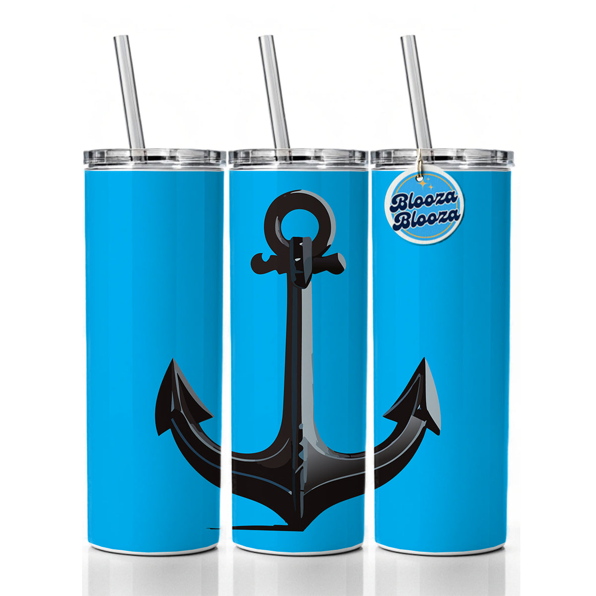 Anchor Boat Cruise Ship Sailing Skinny Tumbler 20oz with Straw Insulated Water Bottle Gift