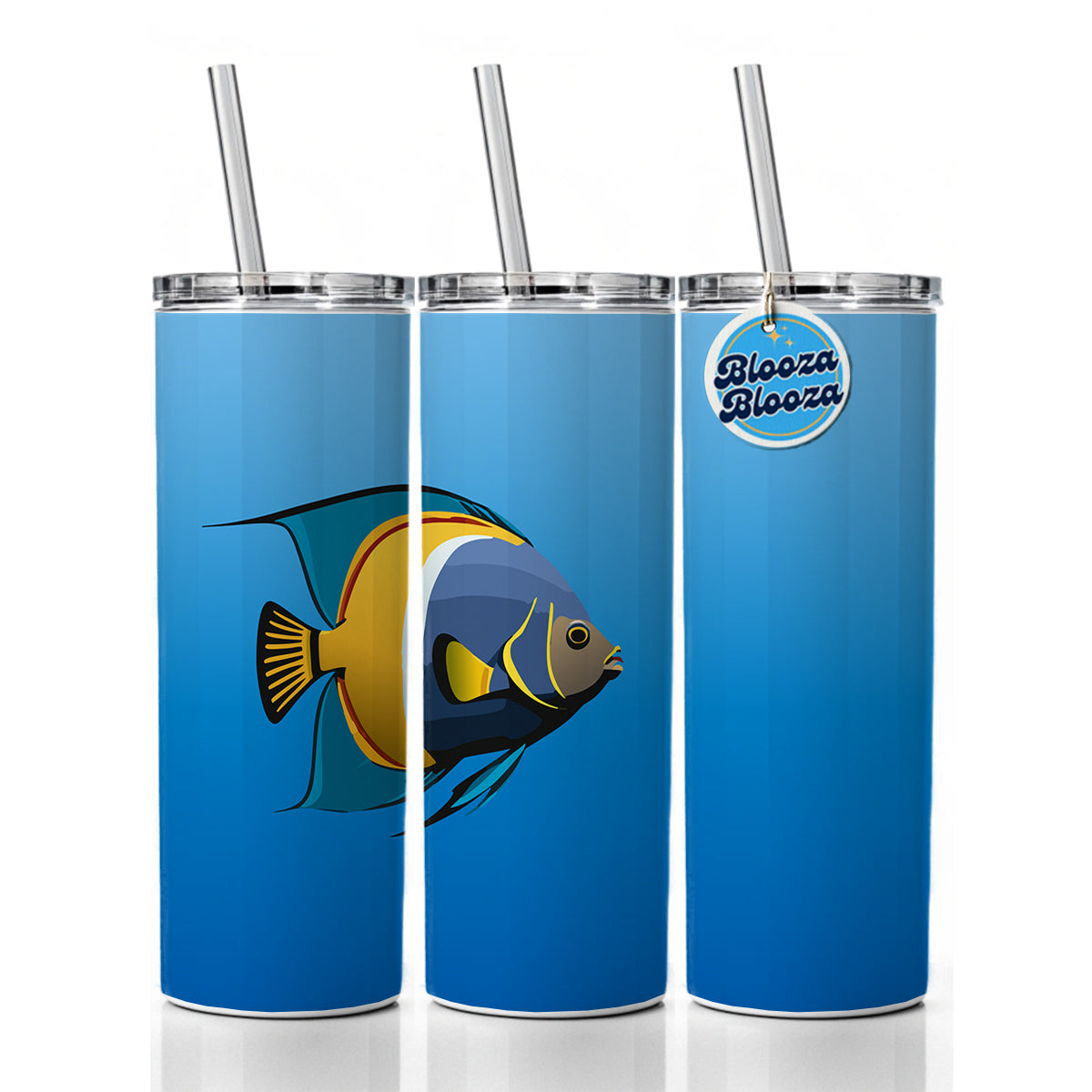 Angelfish Angel Fish Ocean Fresh Water Skinny Tumbler 20oz with Straw Insulated Water Bottle Gift