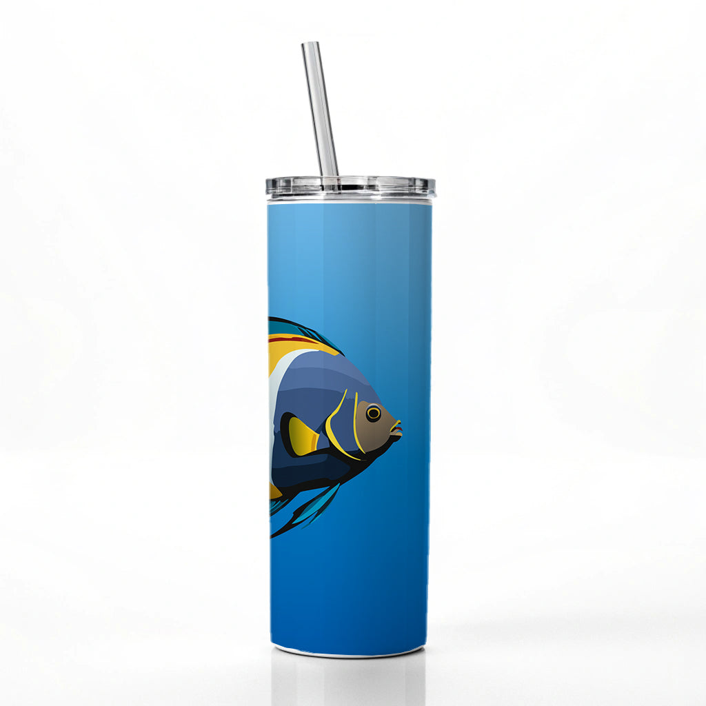 Angelfish Angel Fish Ocean Fresh Water Skinny Tumbler 20oz with Straw Insulated Water Bottle Gift