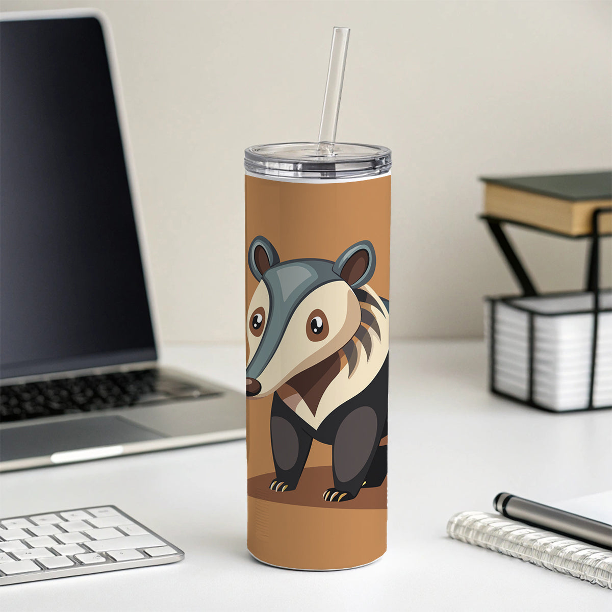 Anteater Animal Skinny Tumbler 20oz with Straw Insulated Water Bottle Gift