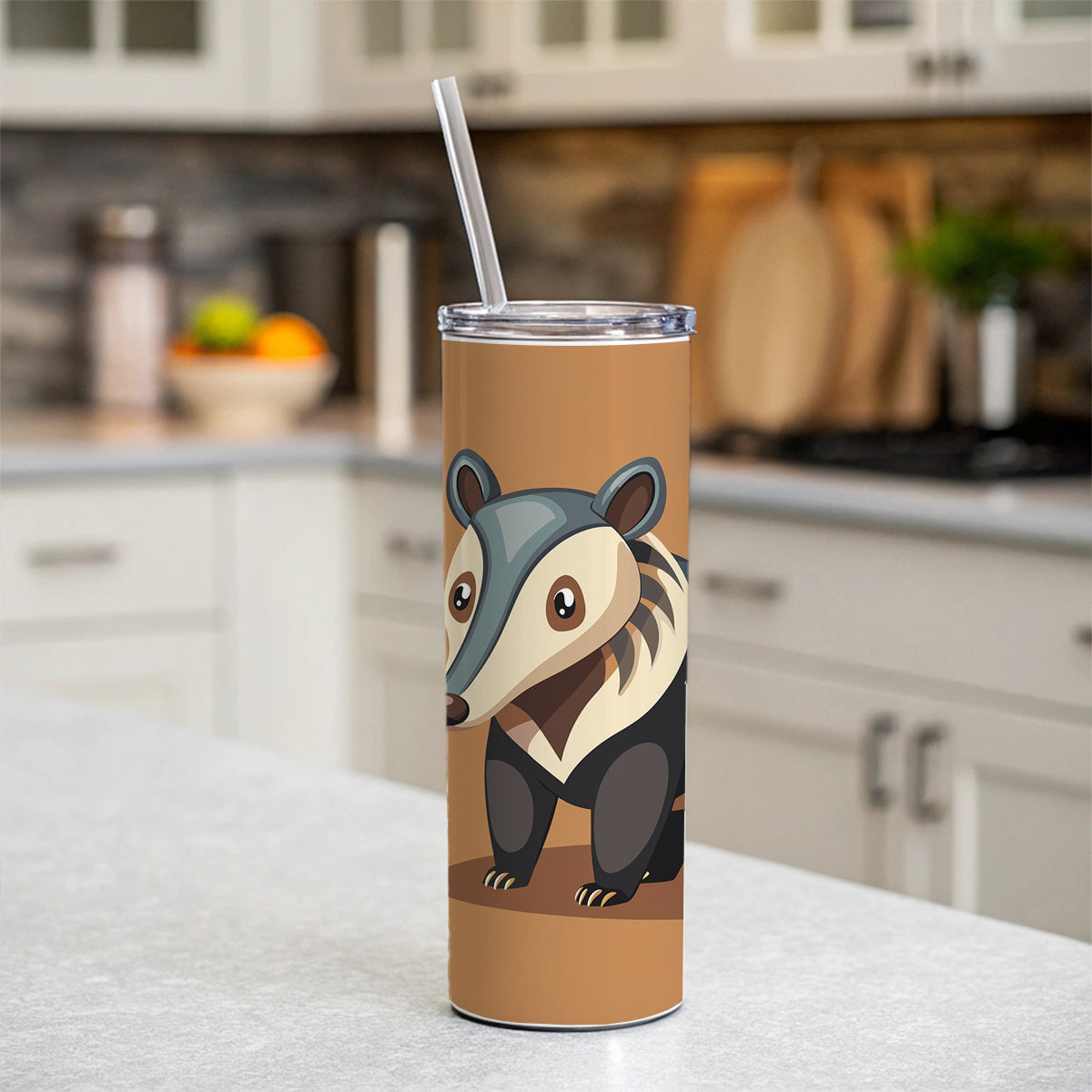 Anteater Animal Skinny Tumbler 20oz with Straw Insulated Water Bottle Gift