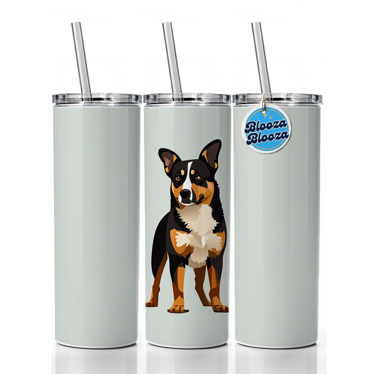 Australian Cattle Dog Standing Skinny Tumbler 20oz with Straw Insulated Water Bottle Gift