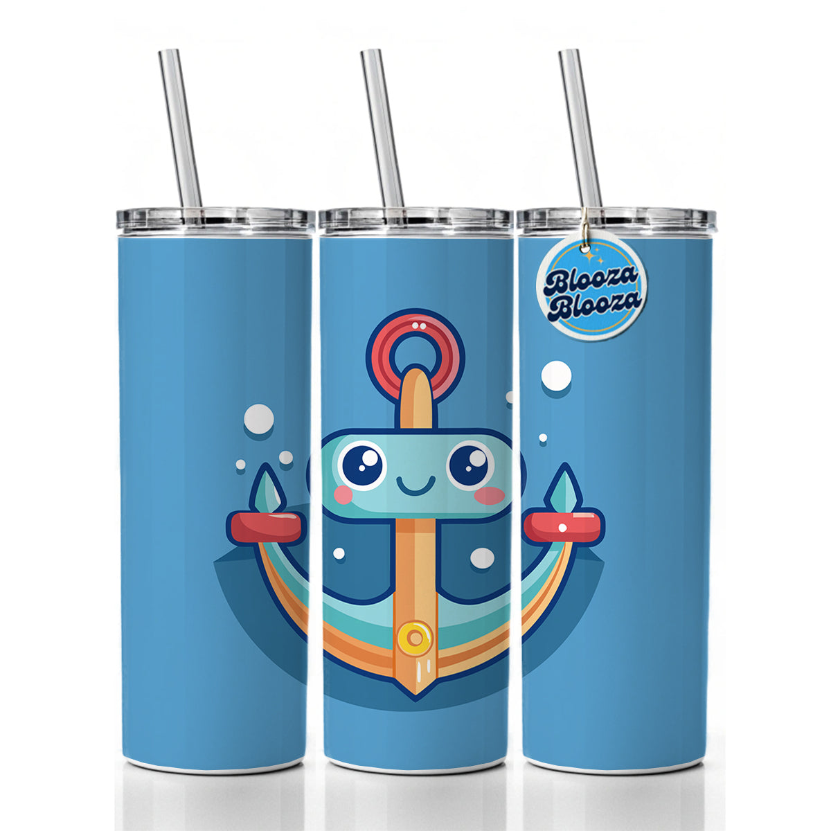 Boat Anchor Cute Skinny Tumbler 20oz with Straw Insulated Water Bottle Gift