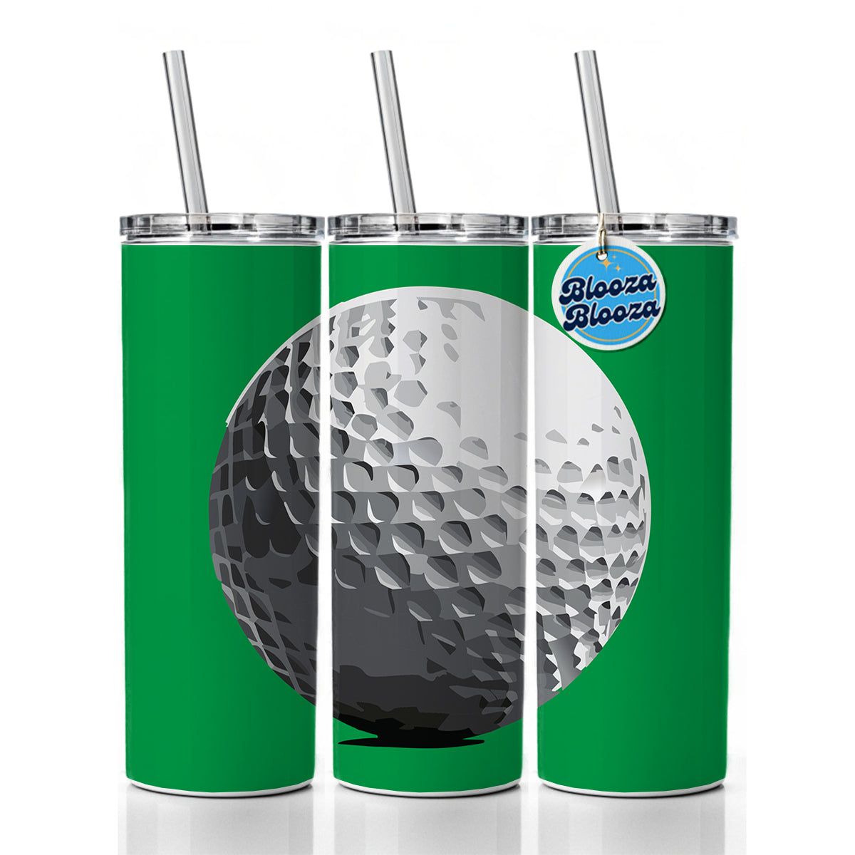 Golf Ball Golfing Sport Skinny Tumbler 20oz with Straw Insulated Water Bottle Gift