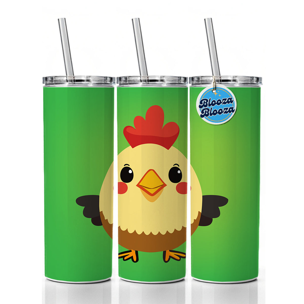 Rooster Chicken Sweet Baby Skinny Tumbler 20oz with Straw Insulated Water Bottle Gift