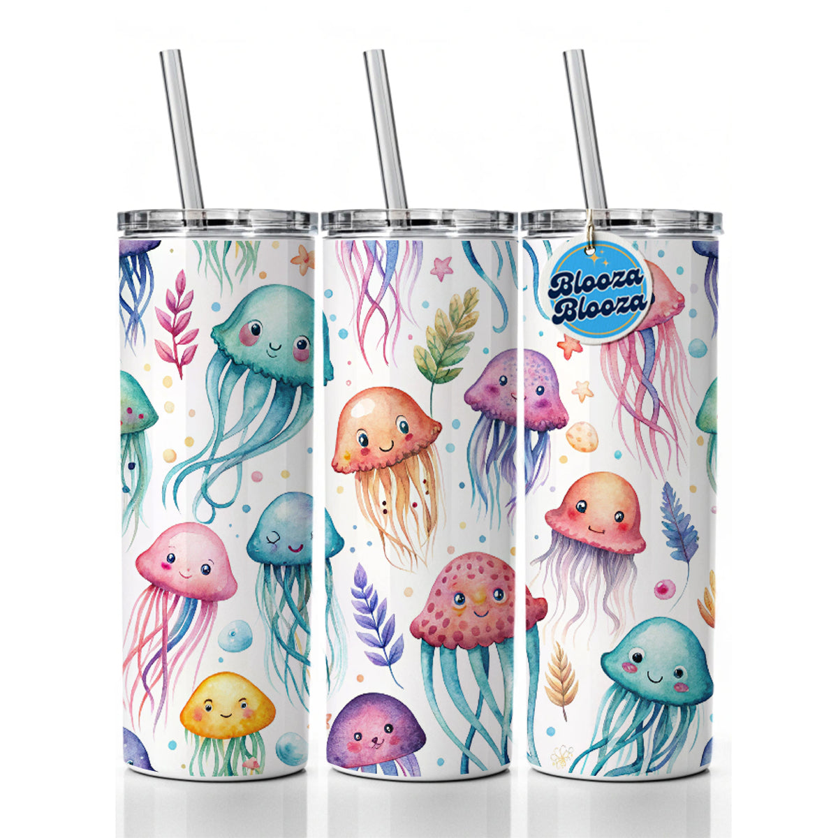 Lots Of Sweet Jellyfish Skinny Tumbler 20oz with Straw Insulated Water Bottle Gift