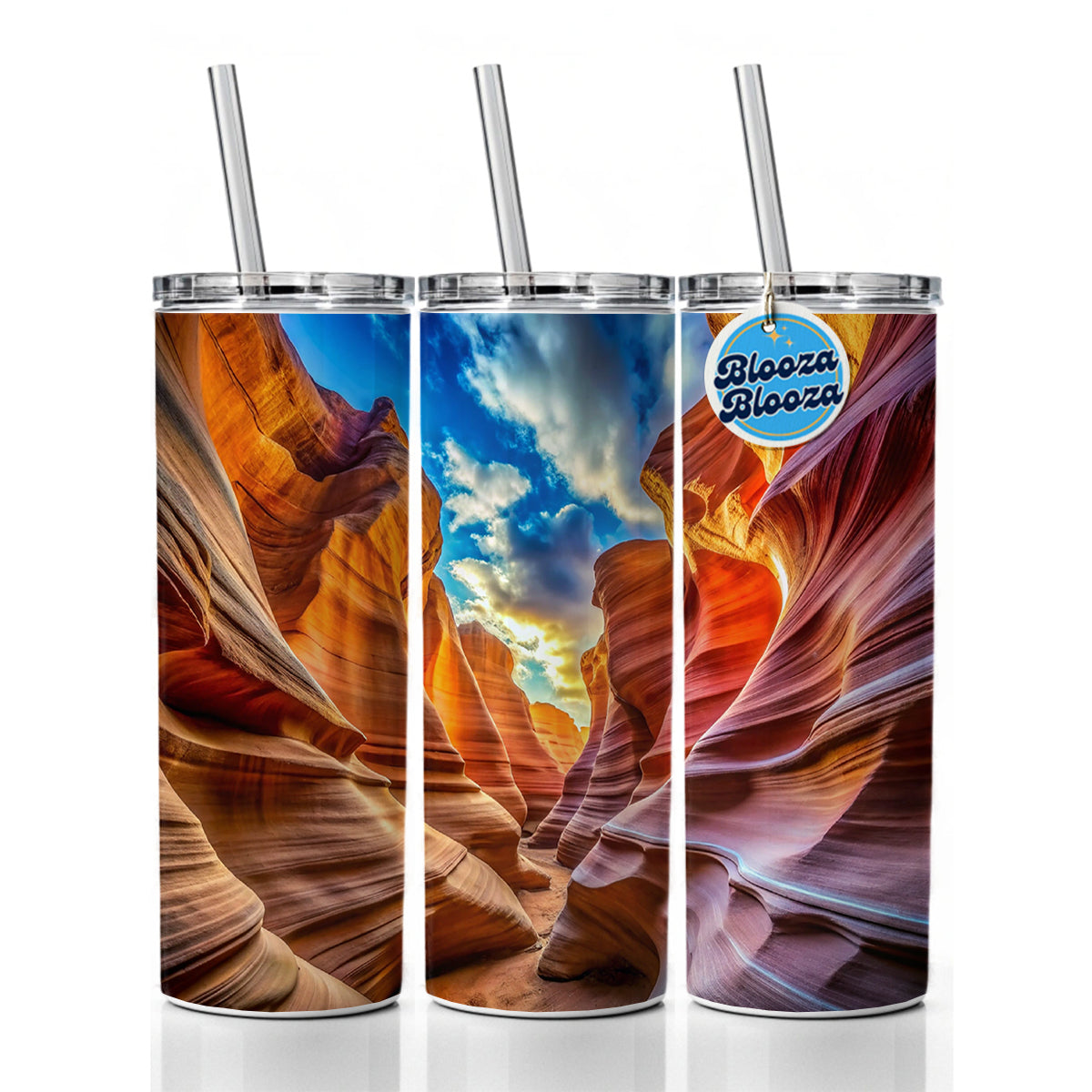 Antelope Slot Canyon Utah Nevada Skinny Tumbler 20oz with Straw Insulated Water Bottle Gift