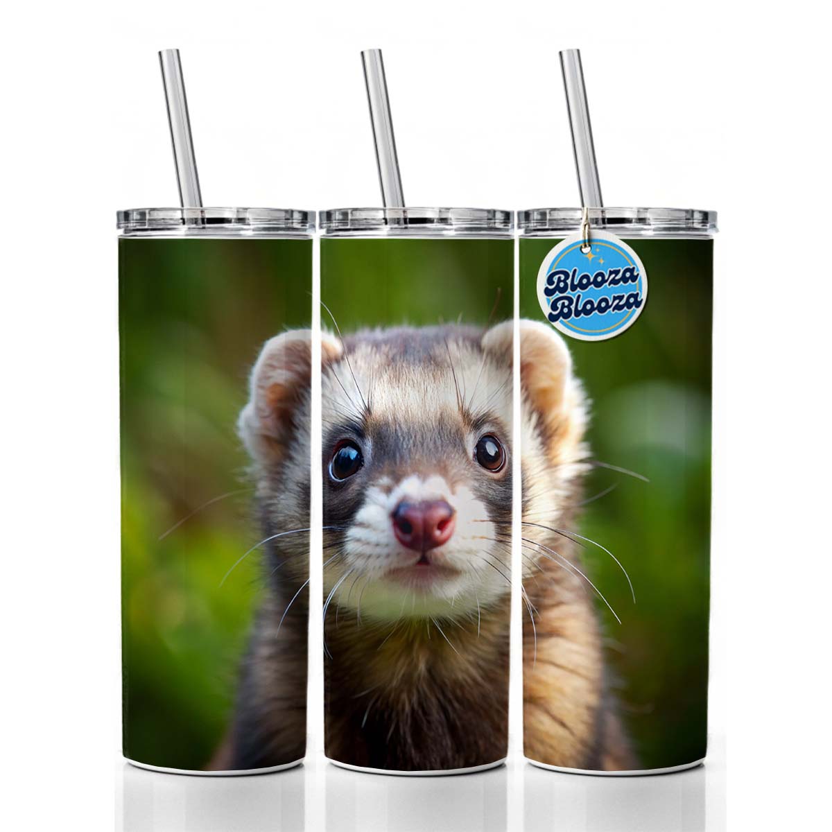 Ferret Skinny Tumbler 20oz with Straw Insulated Water Bottle Gift