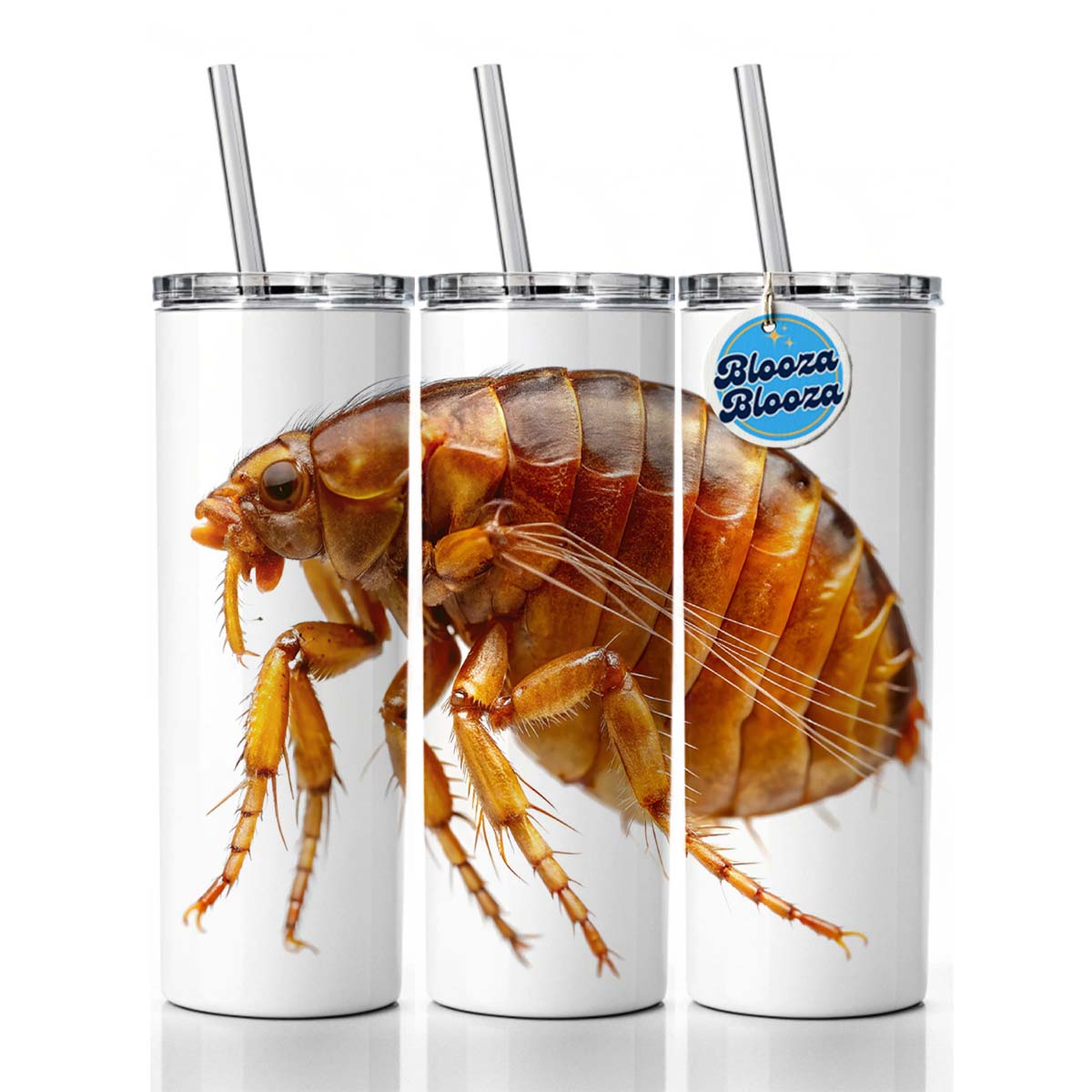 Flea Skinny Tumbler 20oz with Straw Insulated Water Bottle Gift
