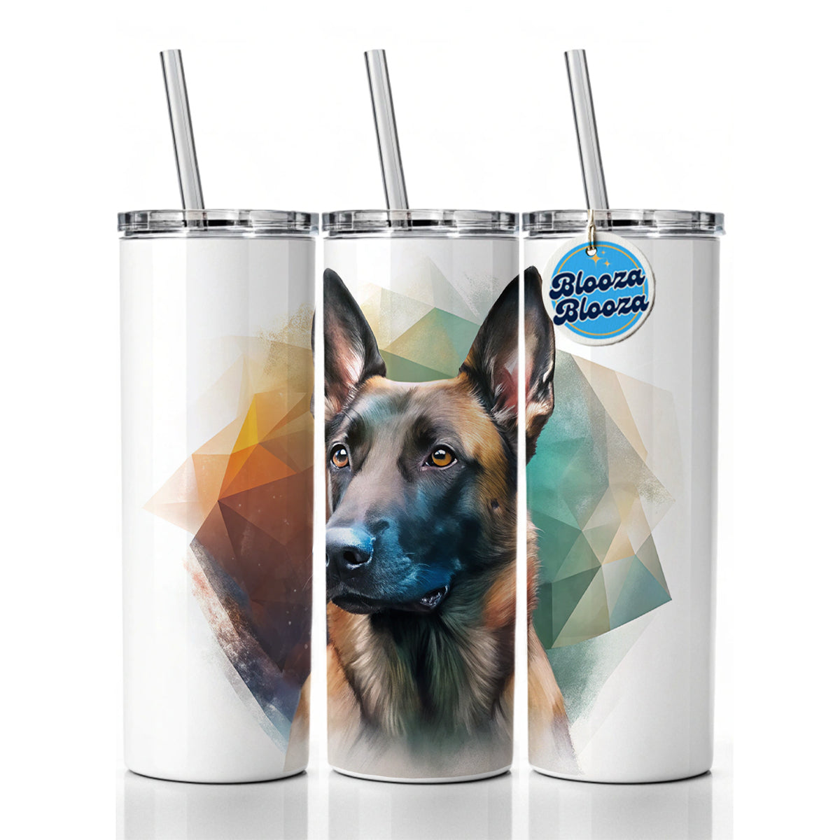 Belgian Malinois Dog Contemporary Art Skinny Tumbler 20oz with Straw Insulated Water Bottle Gift