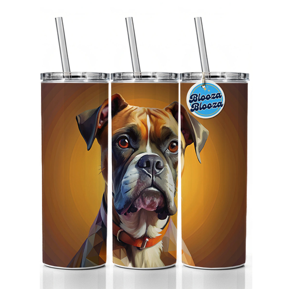 Boxer Dog Contemporary Art Skinny Tumbler 20oz with Straw Insulated Water Bottle Gift