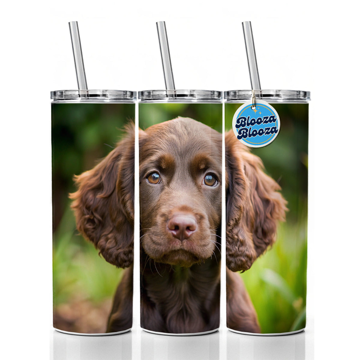 Boykin Spaniel Dog Puppy Photo Skinny Tumbler 20oz with Straw Insulated Water Bottle Gift