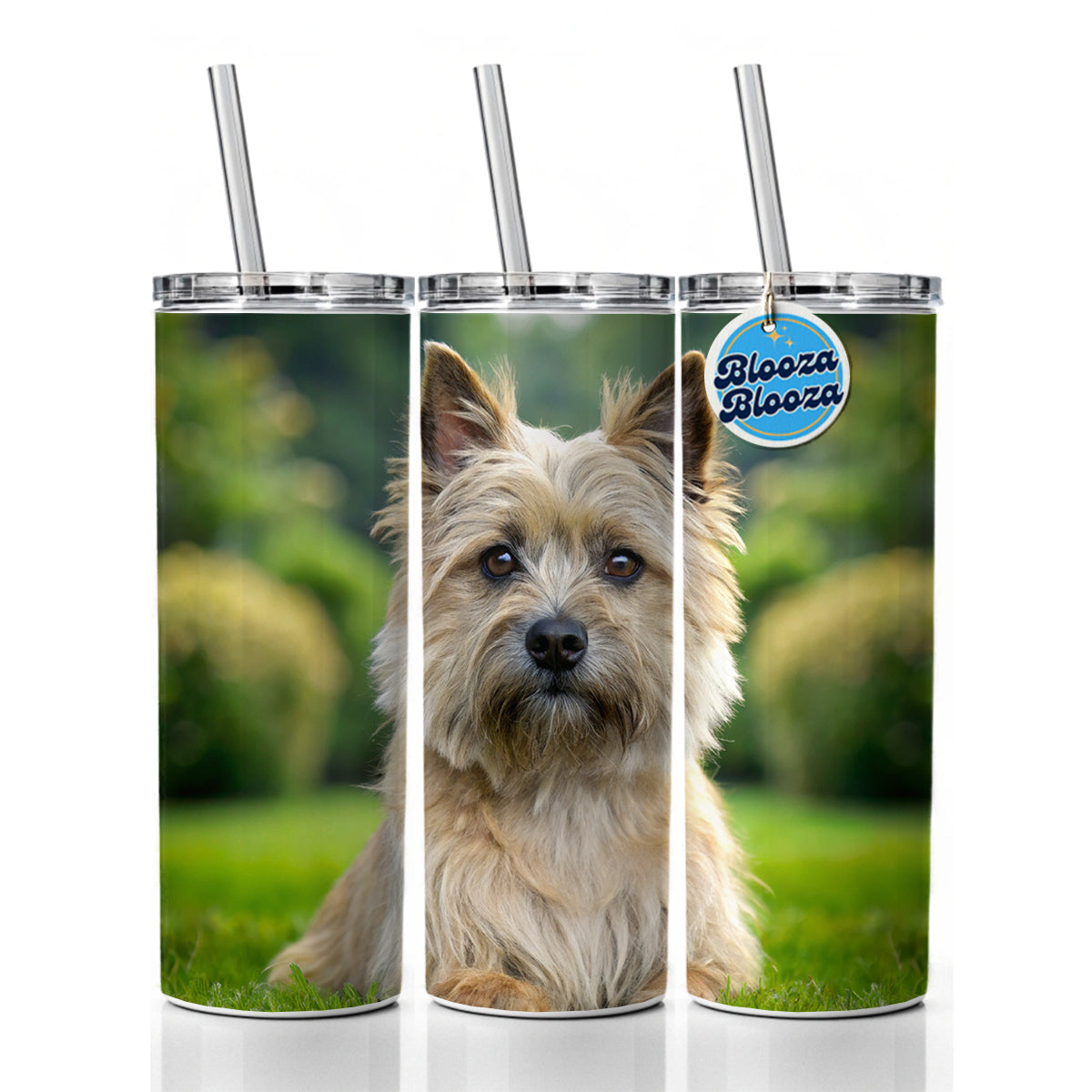 Cairn Terrier Dog Photo Skinny Tumbler 20oz with Straw Insulated Water Bottle Gift