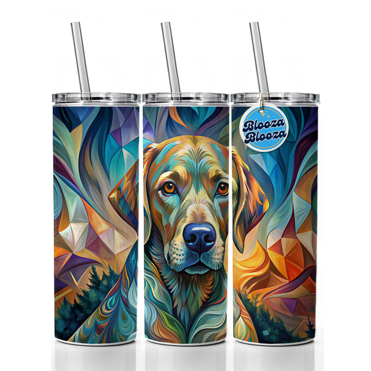 Chesapeake Bay Retriever Dog Abstract Stylized Art Skinny Tumbler 20oz with Straw Insulated Water Bottle Gift