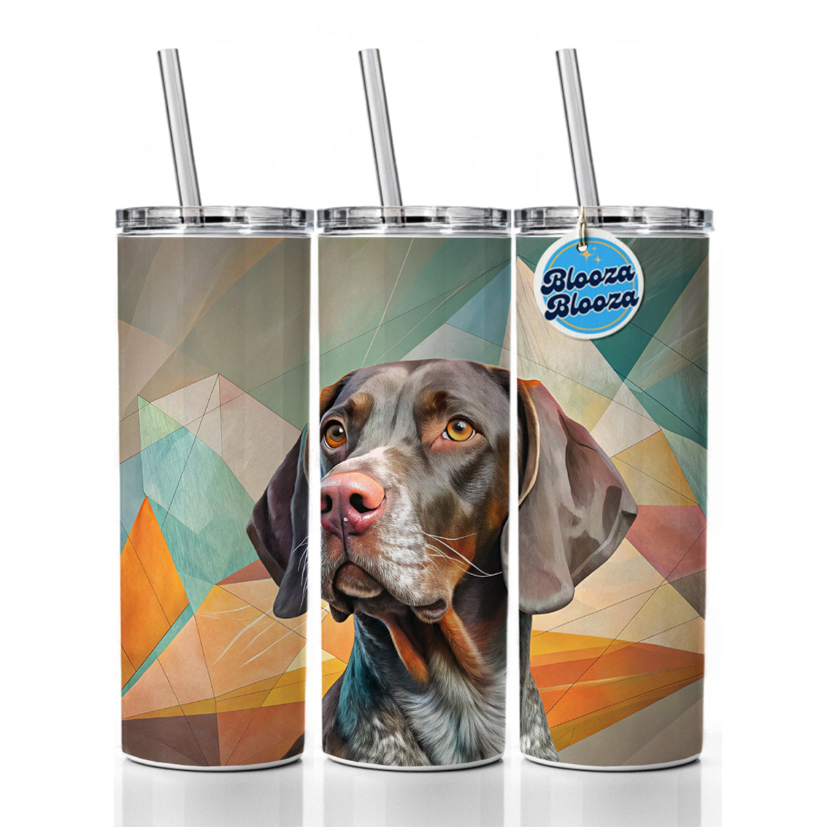 German Shorthaired Pointer Dog Contemporary Art Skinny Tumbler 20oz with Straw Insulated Water Bottle Gift