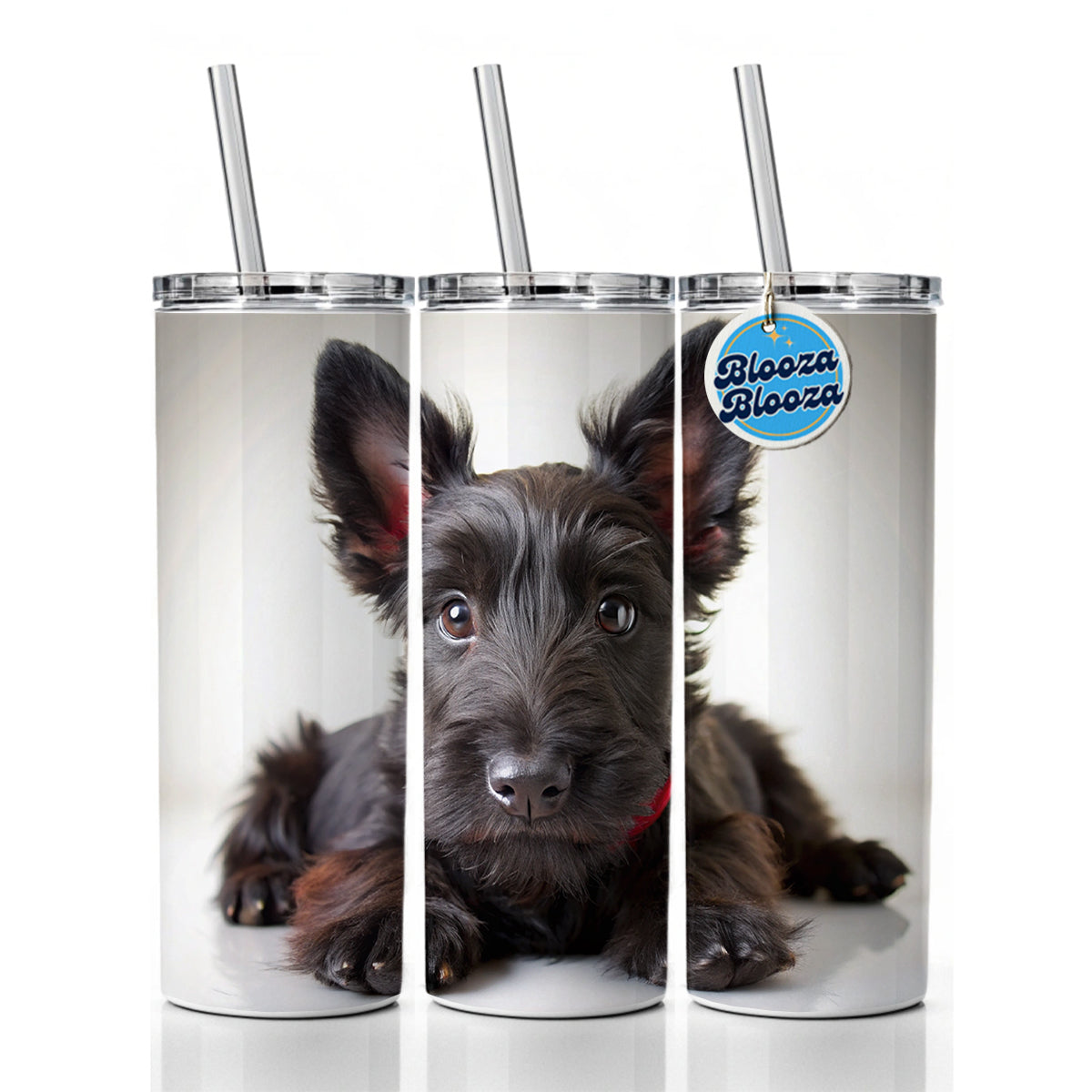 Scottish Terrier Dog Puppy Photo Skinny Tumbler 20oz with Straw Insulated Water Bottle Gift