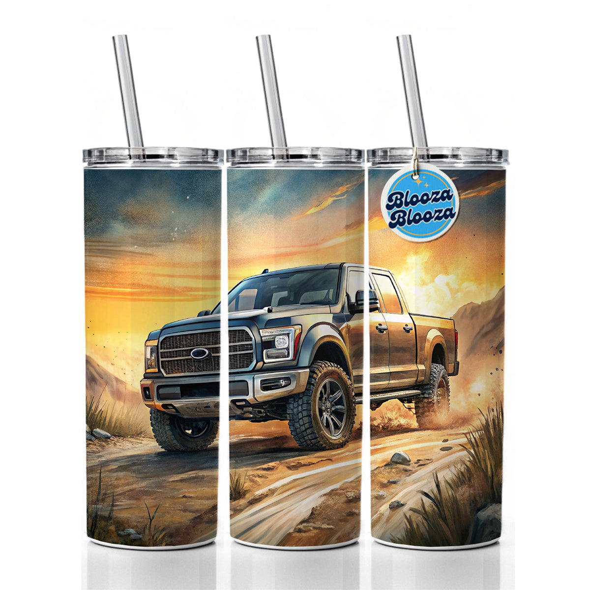Modern Off-Road Truck Art Skinny Tumbler 20oz with Straw Insulated Water Bottle Gift