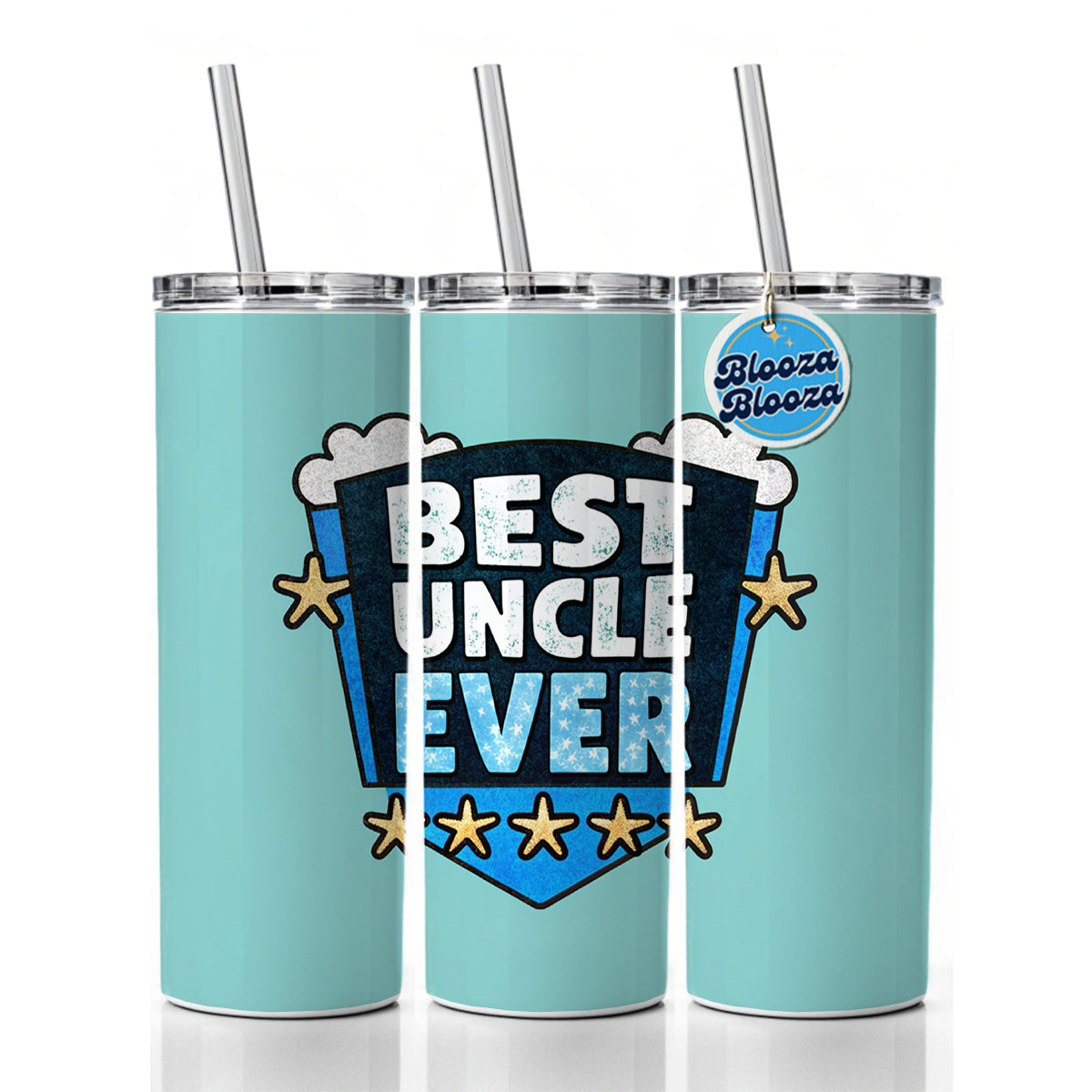 Best Uncle Ever Skinny Tumbler 20oz with Straw Insulated Water Bottle Gift