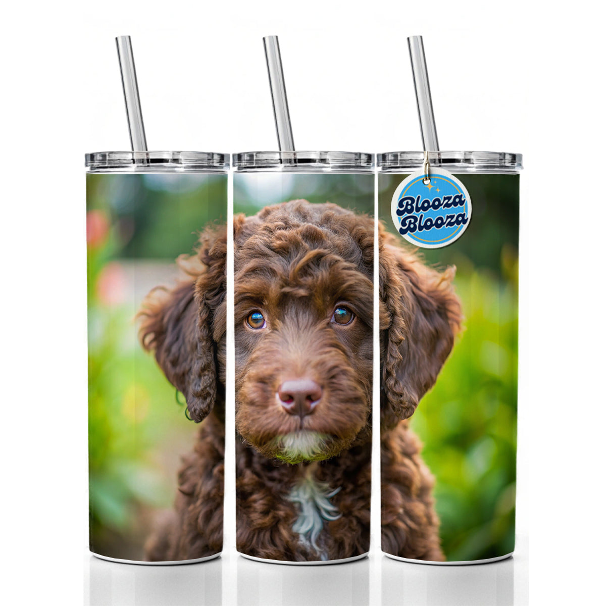 Barbet Dog Puppy Photo Skinny Tumbler 20oz with Straw Insulated Water Bottle Gift