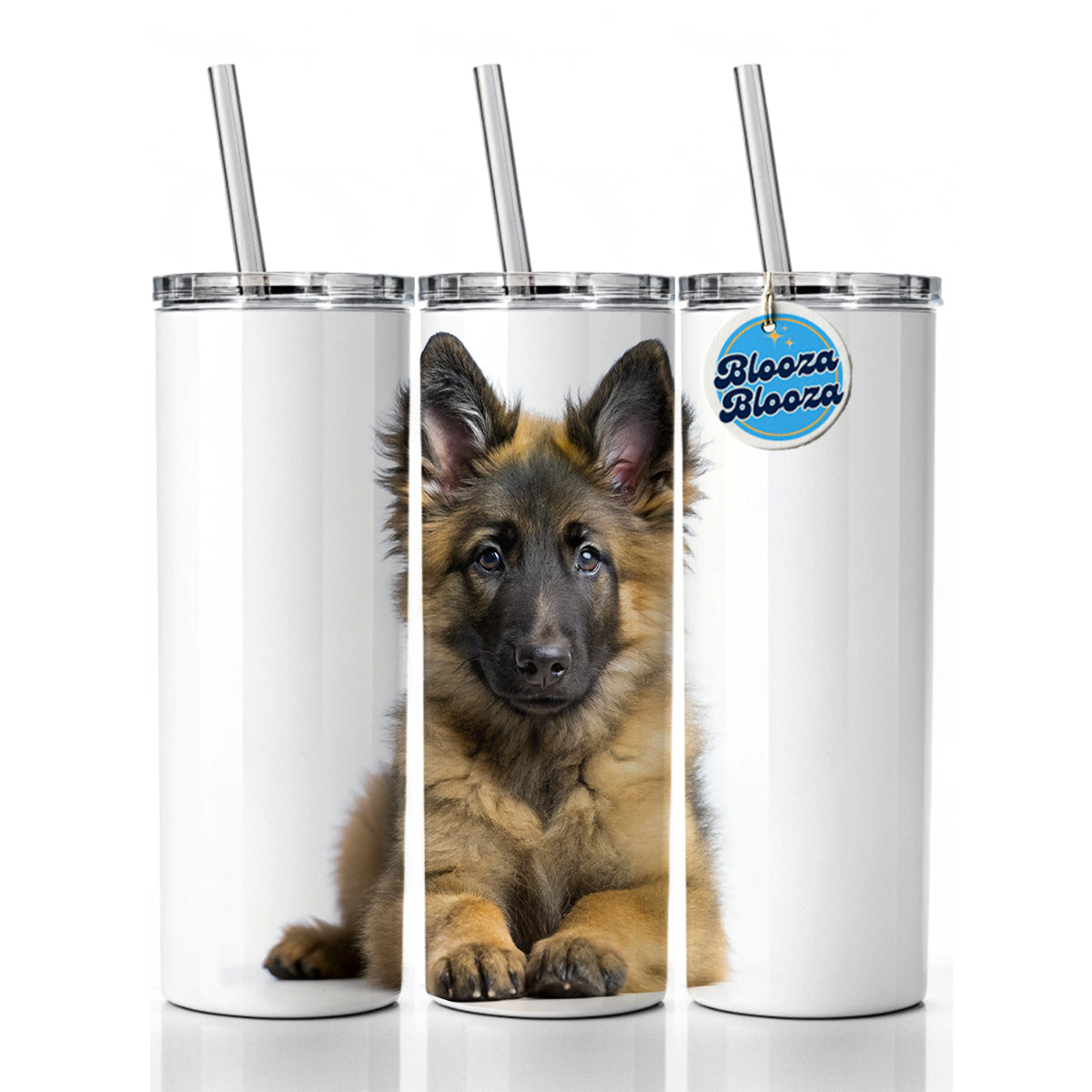 Belgian Tervuren Dog Puppy Photo Skinny Tumbler 20oz with Straw Insulated Water Bottle Gift