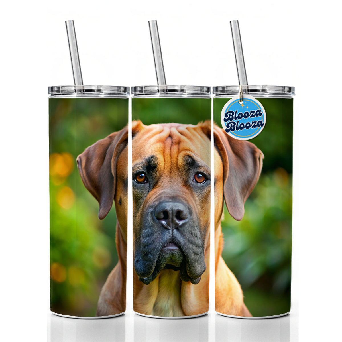 Boerboel Dog Photo Skinny Tumbler 20oz with Straw Insulated Water Bottle Gift