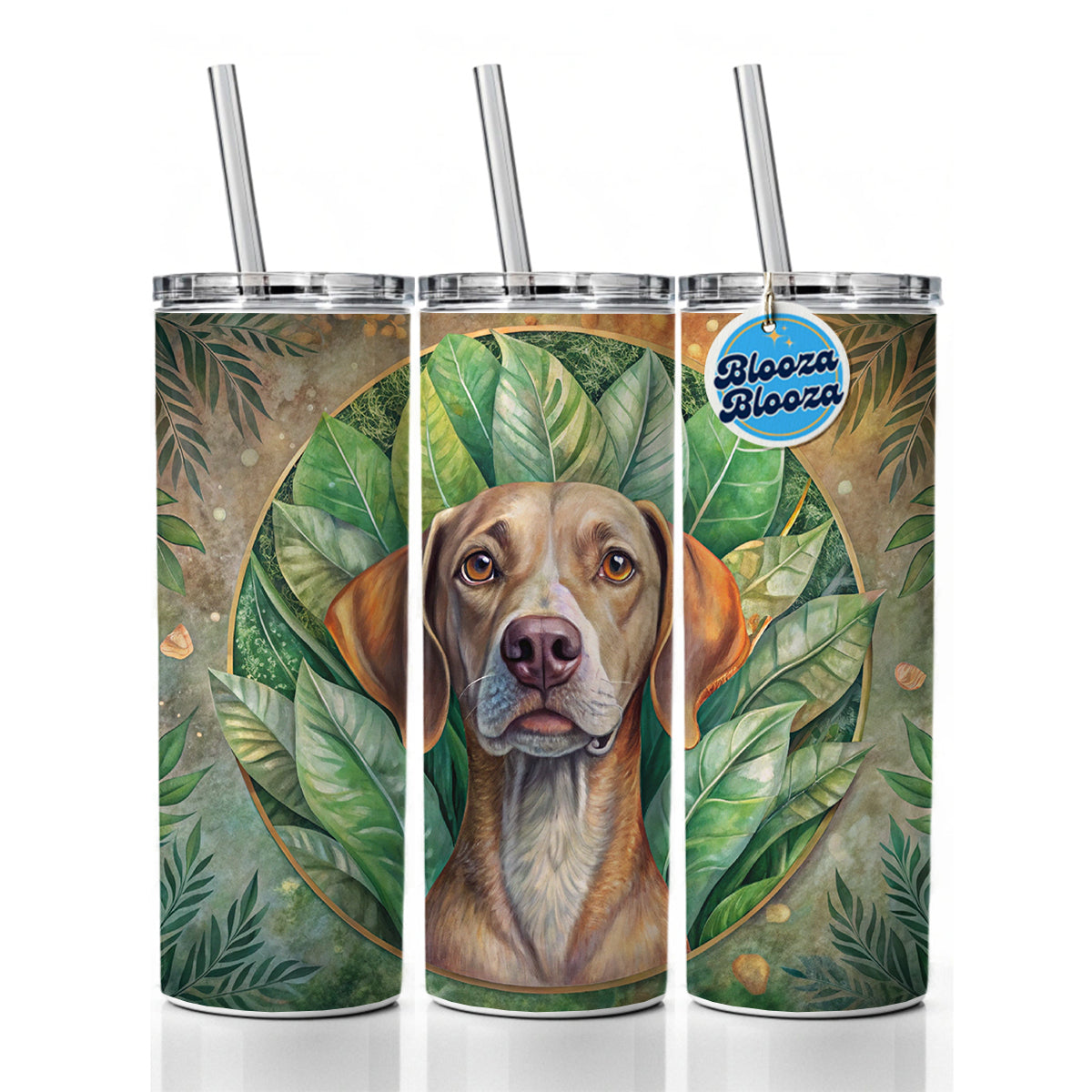 Pointer Dog Art Nouveau Skinny Tumbler 20oz with Straw Insulated Water Bottle Gift