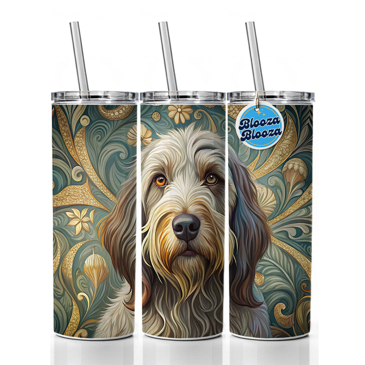 Spinone Italiano Dog Art Nouveau Skinny Tumbler 20oz with Straw Insulated Water Bottle Gift