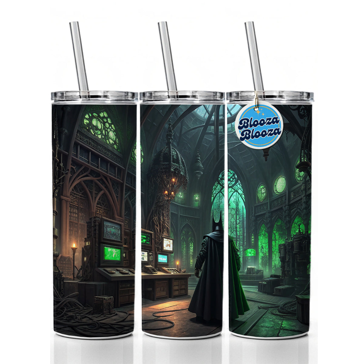 Evil Supervillain Lair Skinny Tumbler 20oz with Straw Insulated Water Bottle Gift