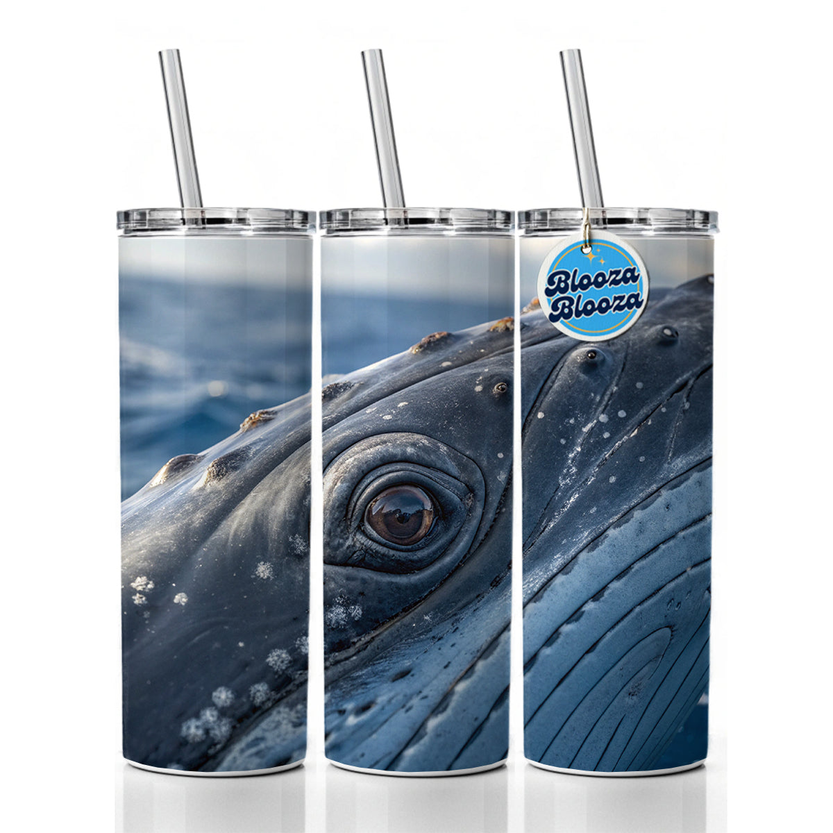 Whale Eye Close Up Skinny Tumbler 20oz with Straw Insulated Water Bottle Gift
