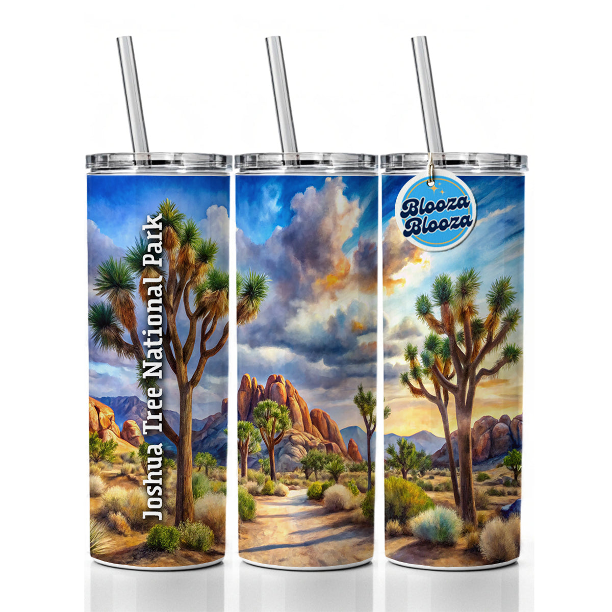 Joshua Tree National Park California Skinny Tumbler 20oz with Straw Insulated Water Bottle Gift