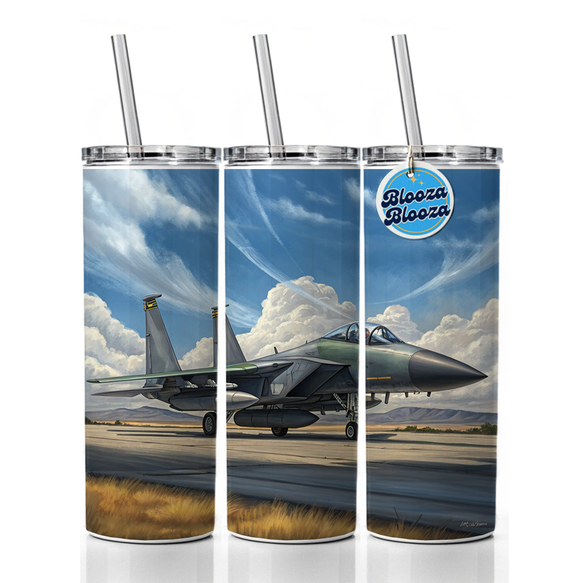 F-15e Strike Eagle United States Air Force Multirole Fighter Plane Skinny Tumbler 20oz with Straw Insulated Water Bottle Gift