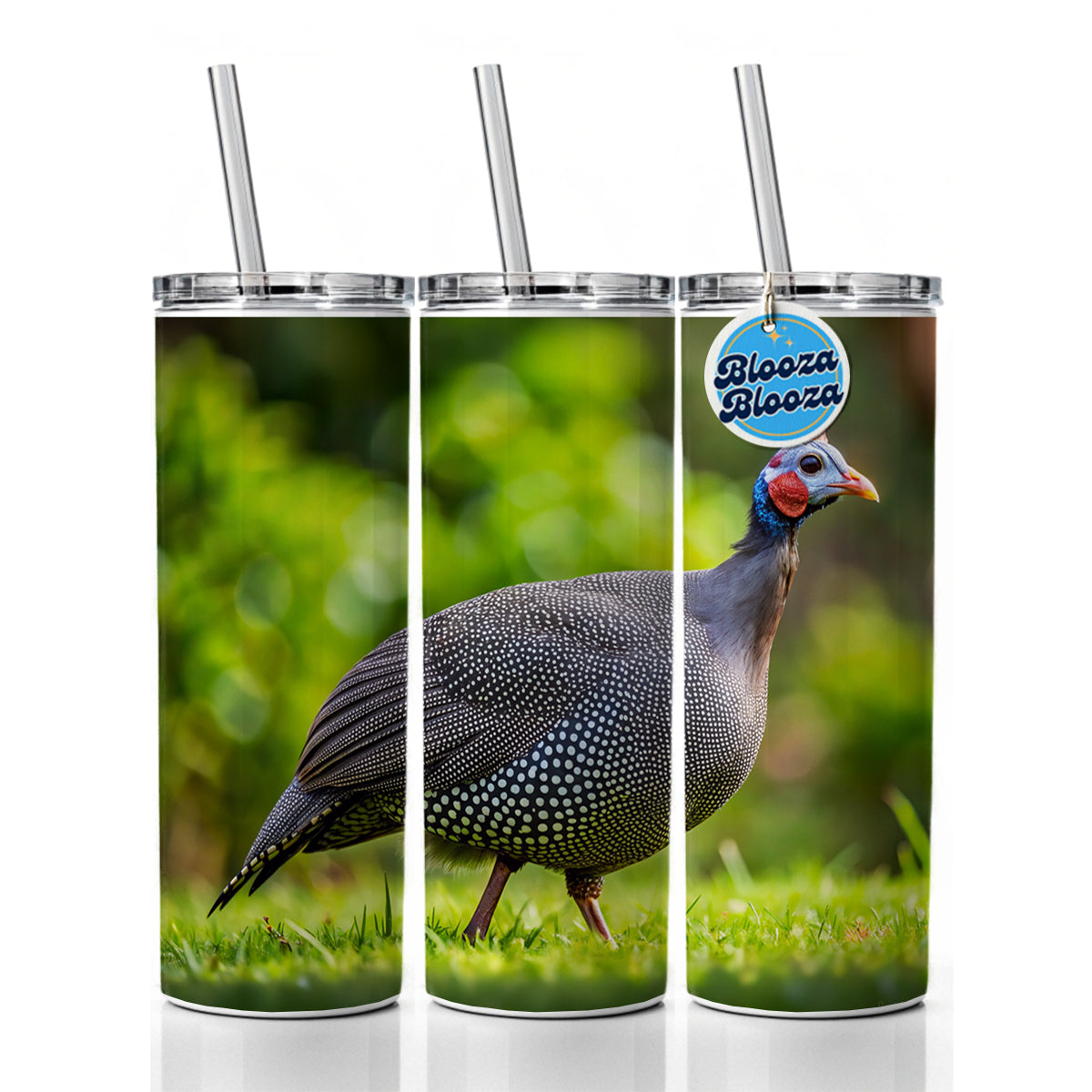 Guinea Fowl Photograph Skinny Tumbler 20oz with Straw Insulated Water Bottle Gift