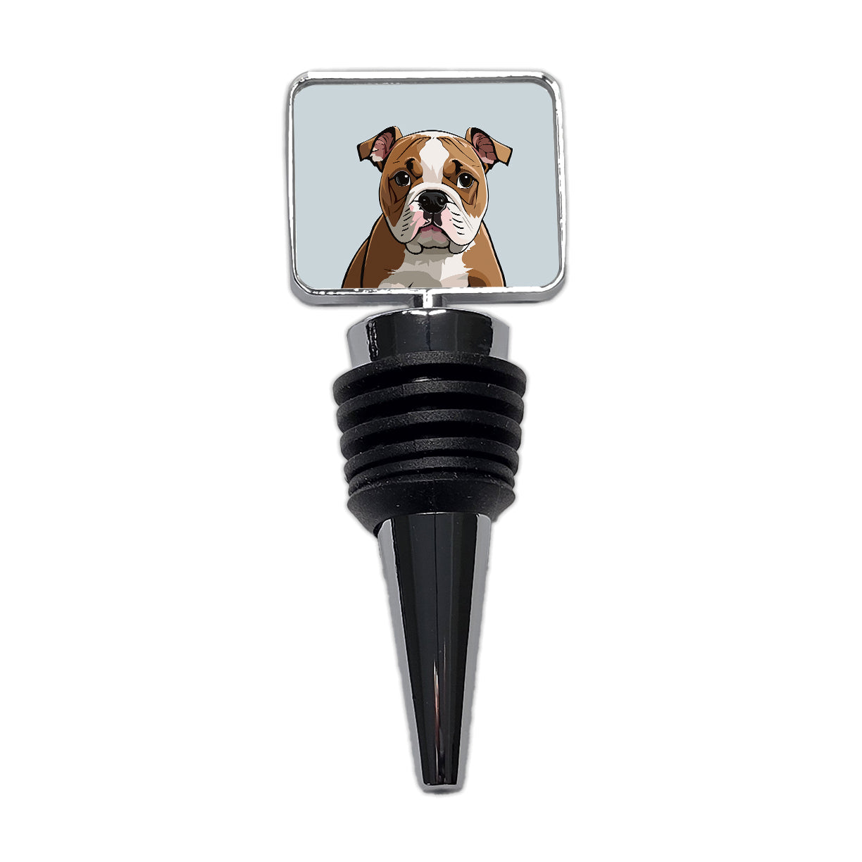 American Bulldog Staring Wine Bottle Stopper