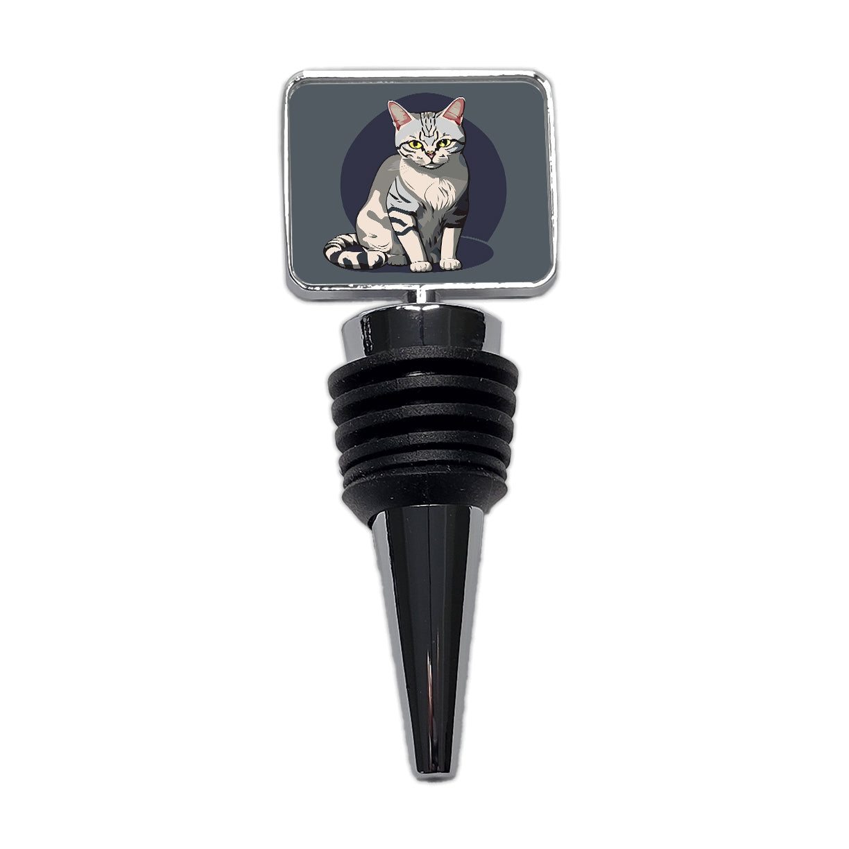 American Shorthair Cat Sitting Wine Bottle Stopper