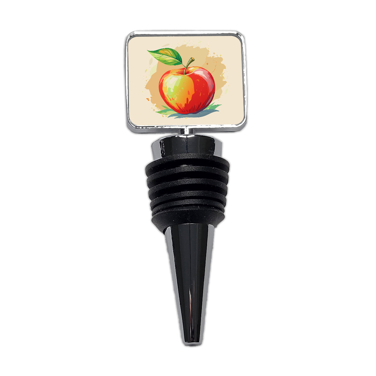 Apple Watercolor Teacher Wine Bottle Stopper