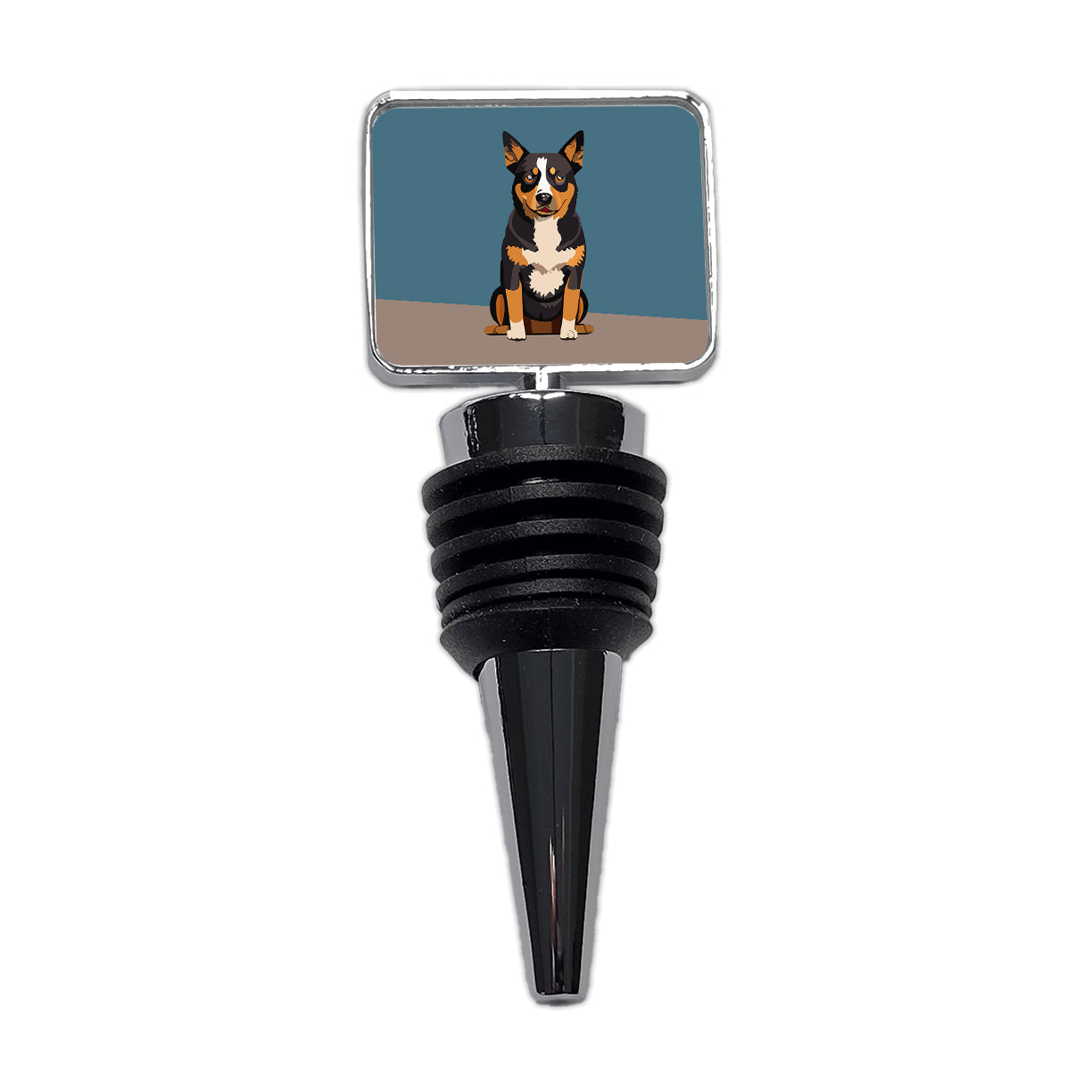 Australian Cattle Dog Sitting Wine Bottle Stopper
