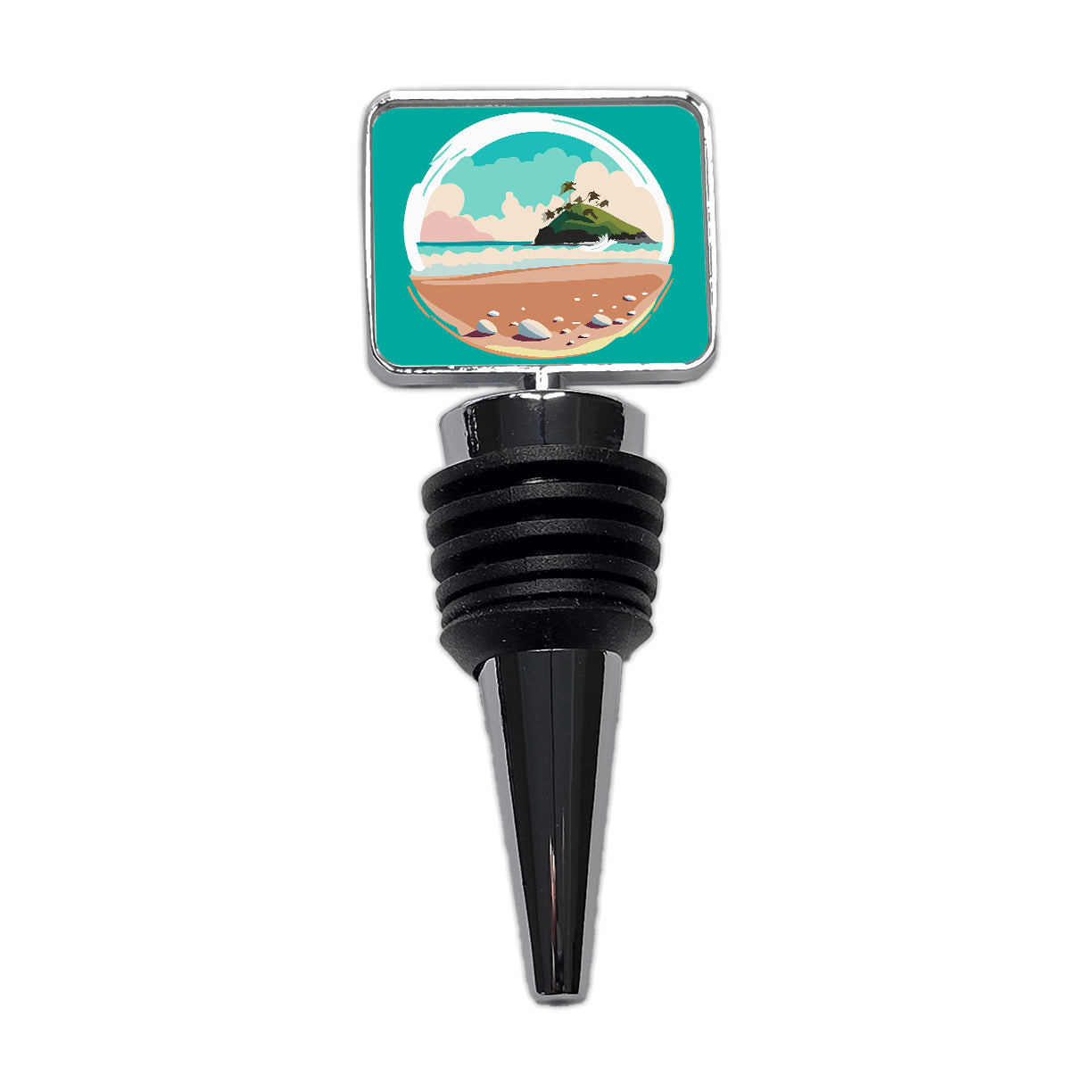 Beach Ocean Paradise Tropical Island Vacation Travel Wine Bottle Stopper