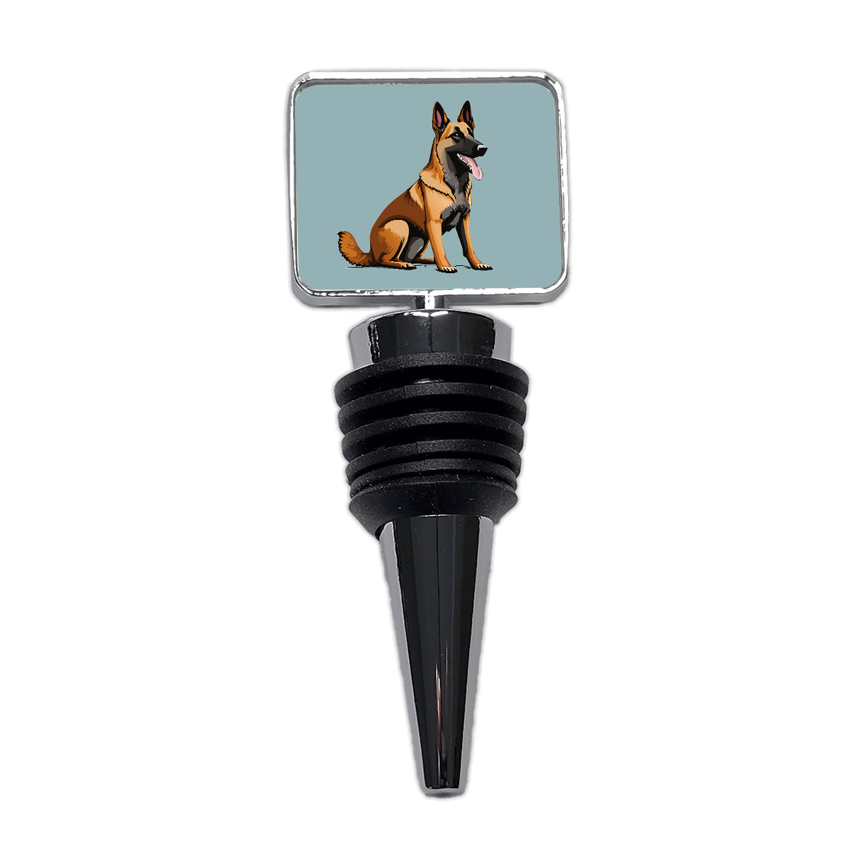Belgian Shepherd Dog Sitting Wine Bottle Stopper