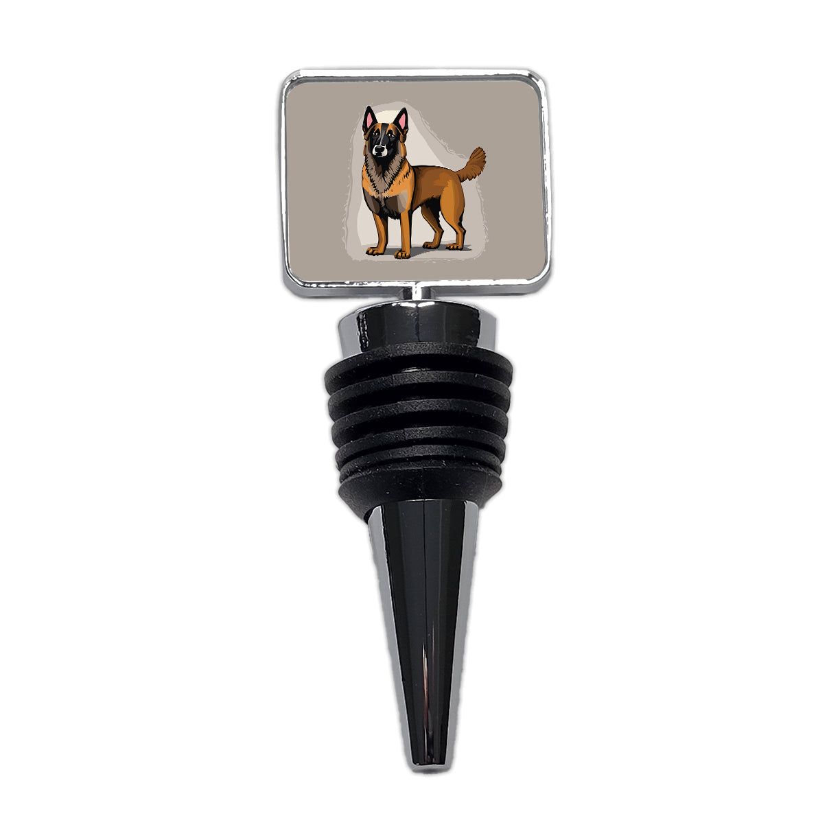 Belgian Shepherd Dog Standing Wine Bottle Stopper