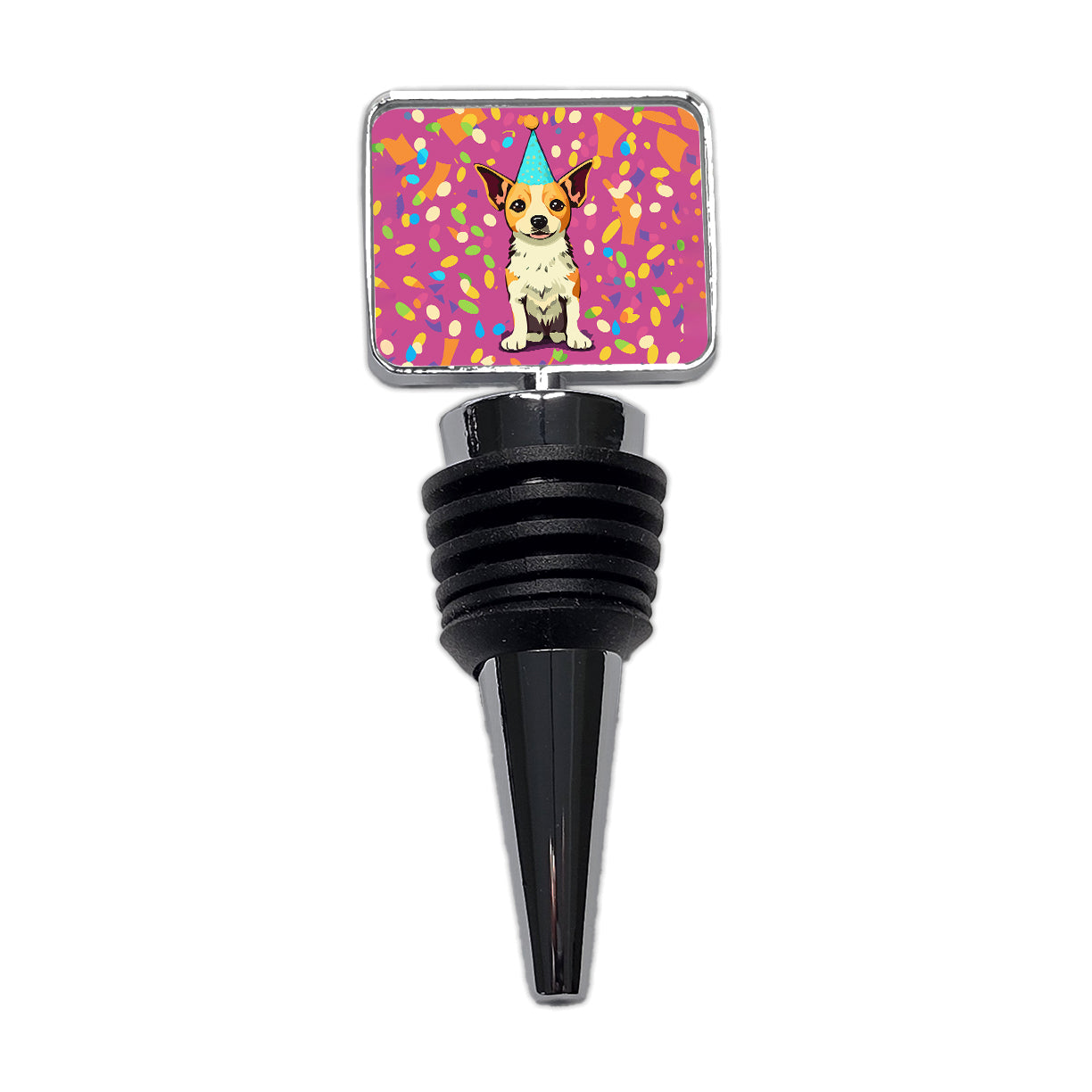 Birthday Dog Confetti Background Wine Bottle Stopper