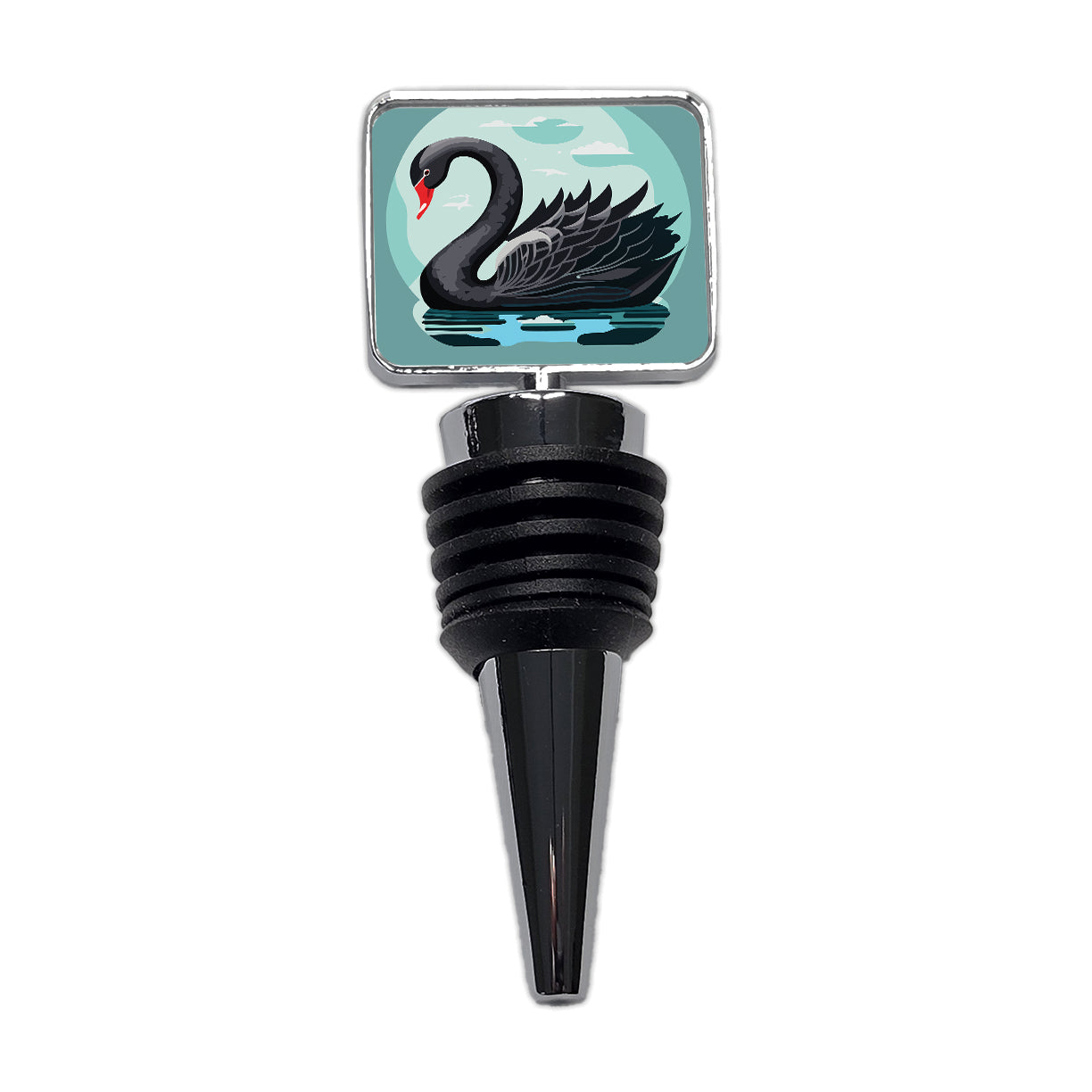Black Swan Swimming Wine Bottle Stopper