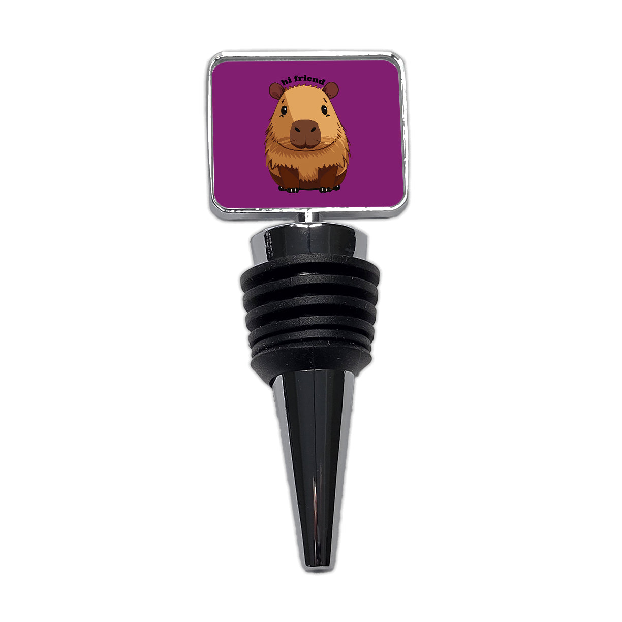 Capybara Hi Friend Hello Funny Wine Bottle Stopper