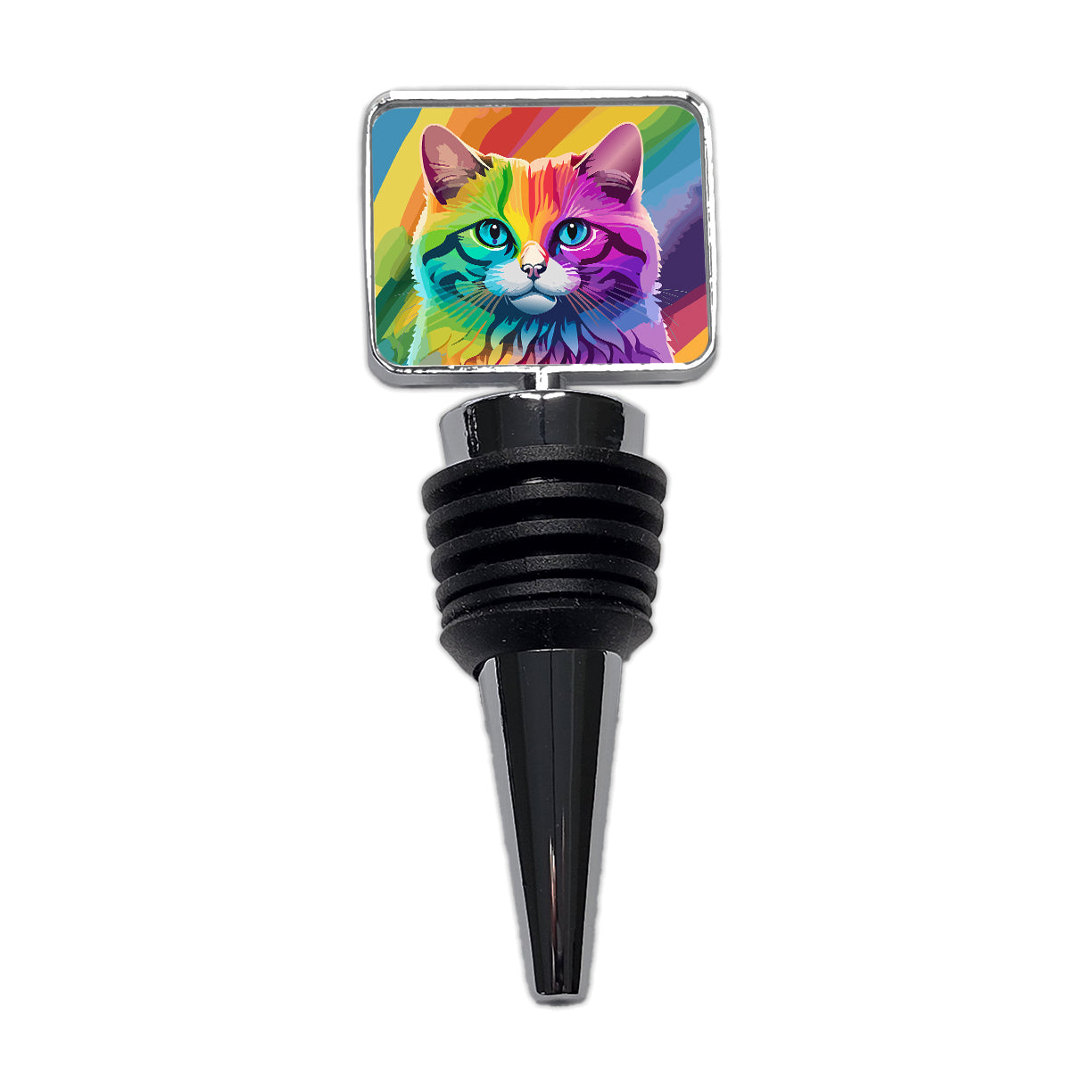 Cat Rainbow Wine Bottle Stopper