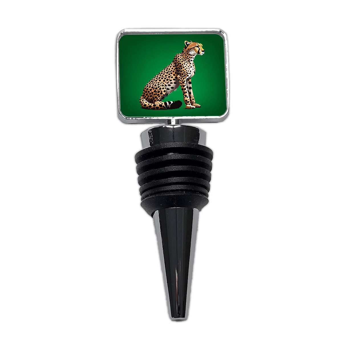 Cheetah Sitting Profile Big Cat Wine Bottle Stopper