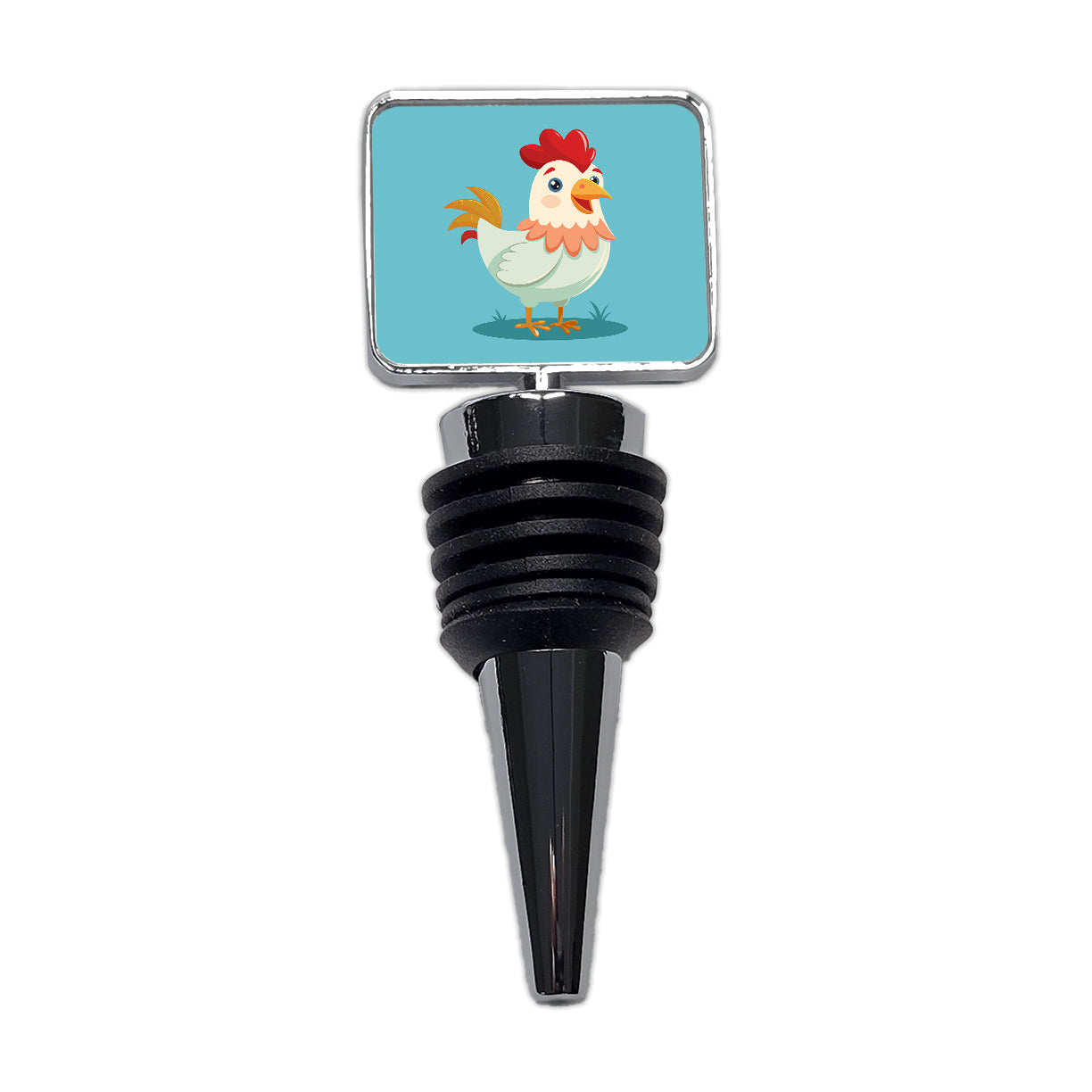 Chicken Rooster Happy Wine Bottle Stopper
