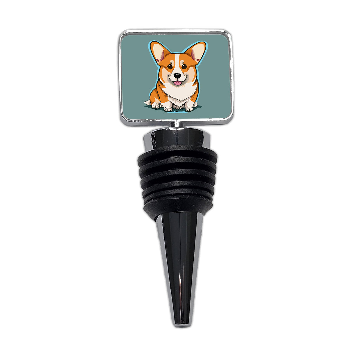 Corgi Dog Sitting Wine Bottle Stopper