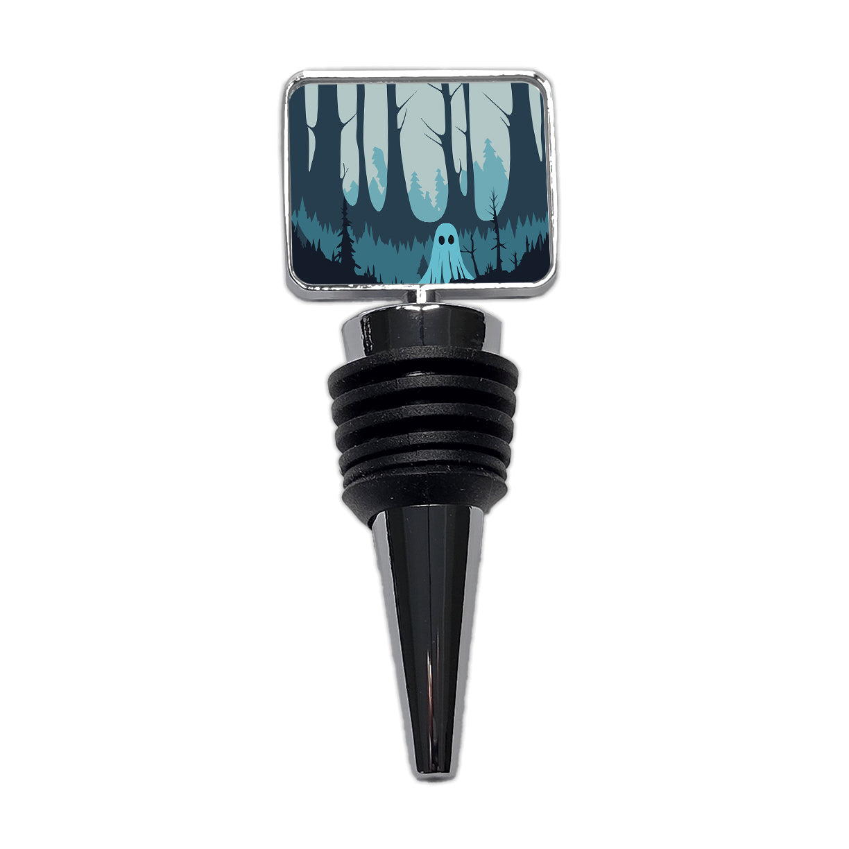 Ghost in Forest Woodland Cute Spooky Wine Bottle Stopper