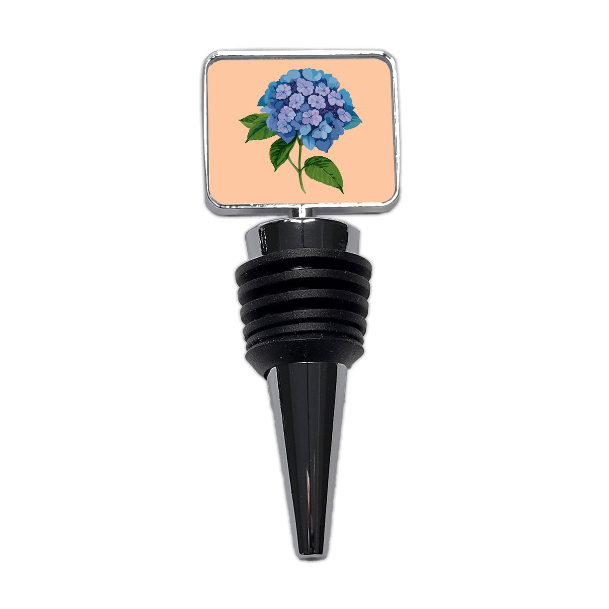 Hydrangea Flower Blue Wine Bottle Stopper