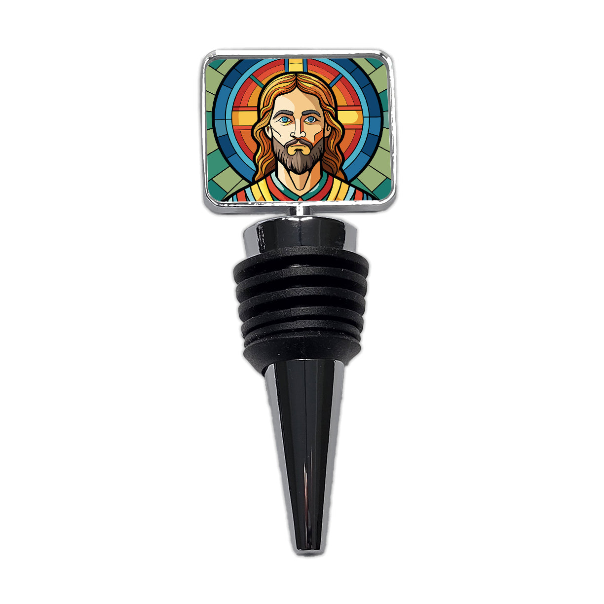 Jesus Stained Glass Christian Religious Catholic Wine Bottle Stopper